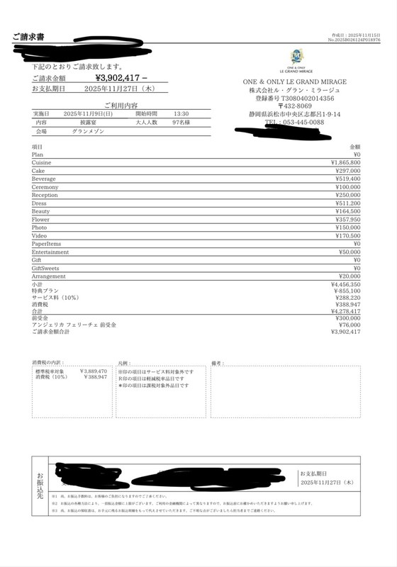 くるさんの最終見積もり明細