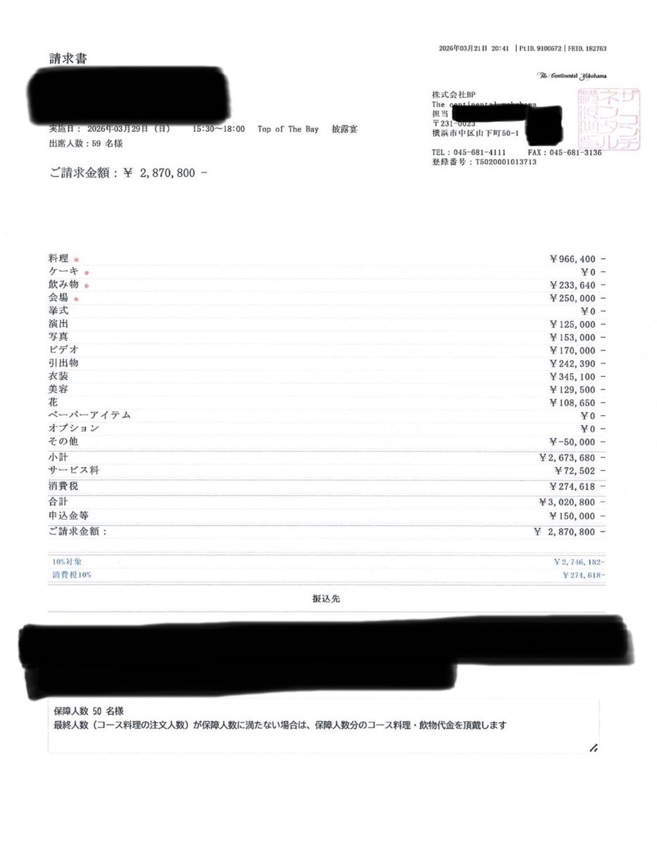 みみさんの最終見積もり明細