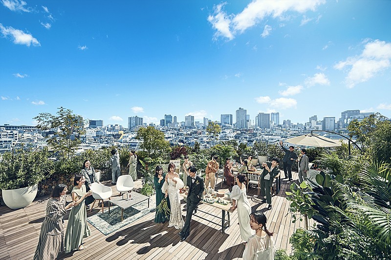 《開放的な貸切テラス》表参道の街並を一望できるガーデンテラス	