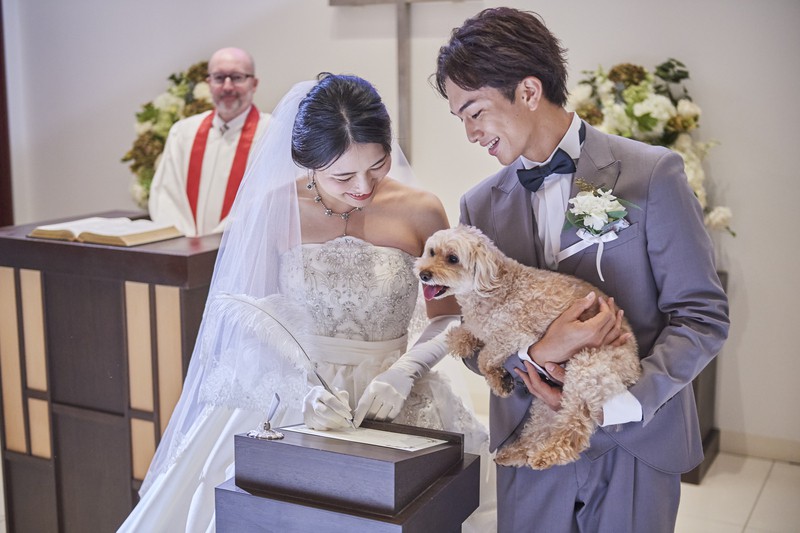 リングドックも可能！家族のわんちゃんも一緒にお祝いしましょう！