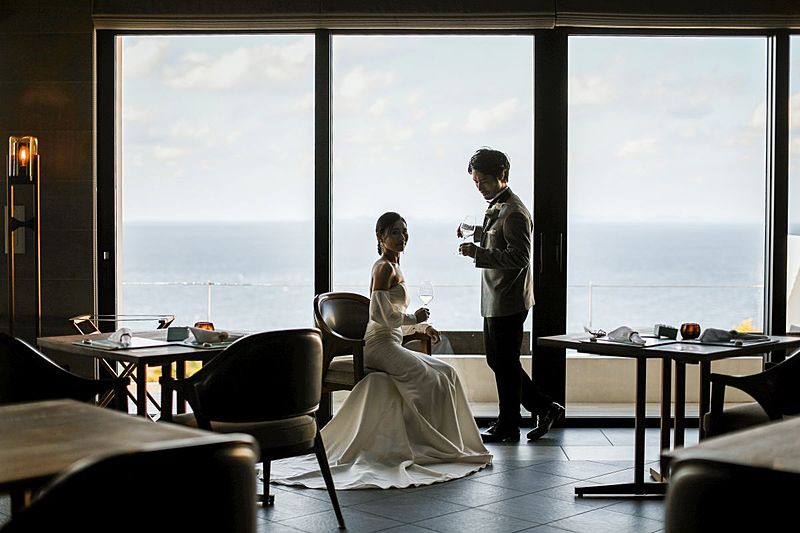 目の前に広がるエメラルドグリーン