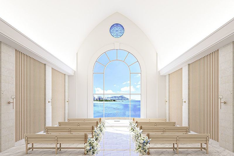 洗練された明るい空間のナウパカチャペル