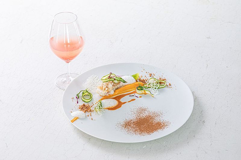 ペアリング付きのコース料理