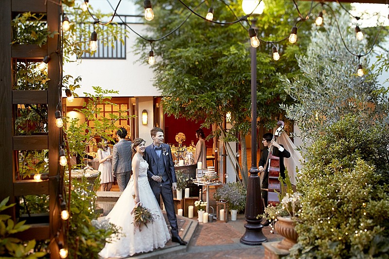 敷地内の中央に位置するガーデン