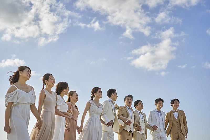 挙式後ゲストの皆様と一緒に撮影も可能