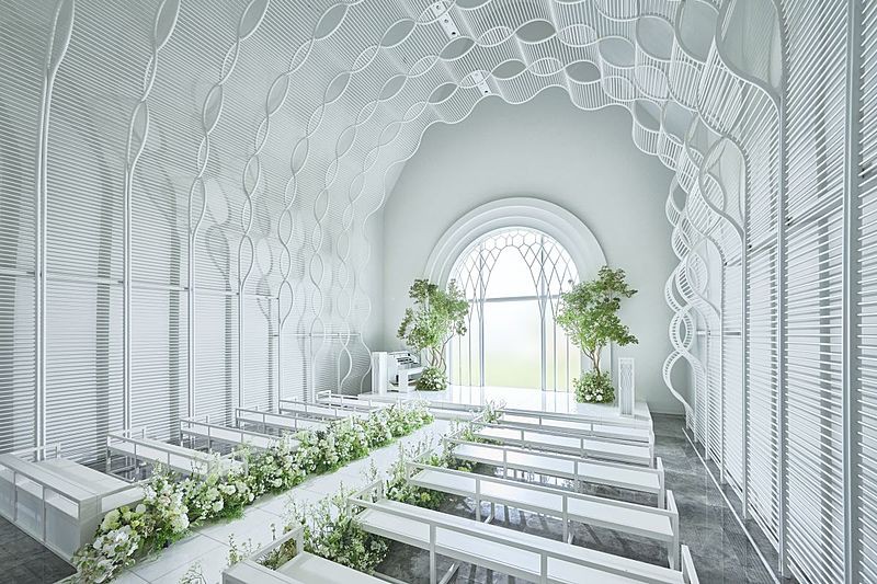 新郎新婦を包み込むヴェールをイメージ