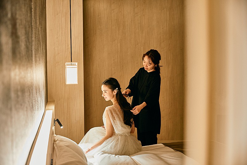 結婚式のお支度もプライベート空間で心安らぐ