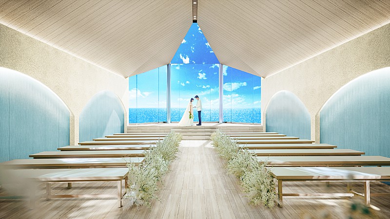 優しい光に包まれながら海の上で交わす誓い