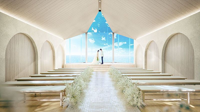 優しい光に包まれながら海の上で交わす誓い