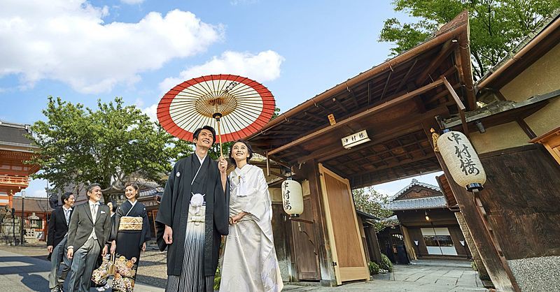 八坂神社での神前式