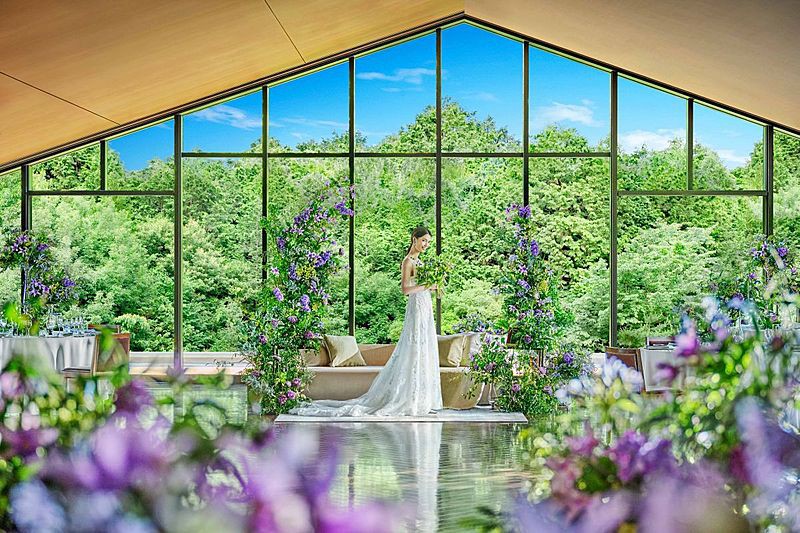 京都を見渡せる緑に包まれた披露宴会場