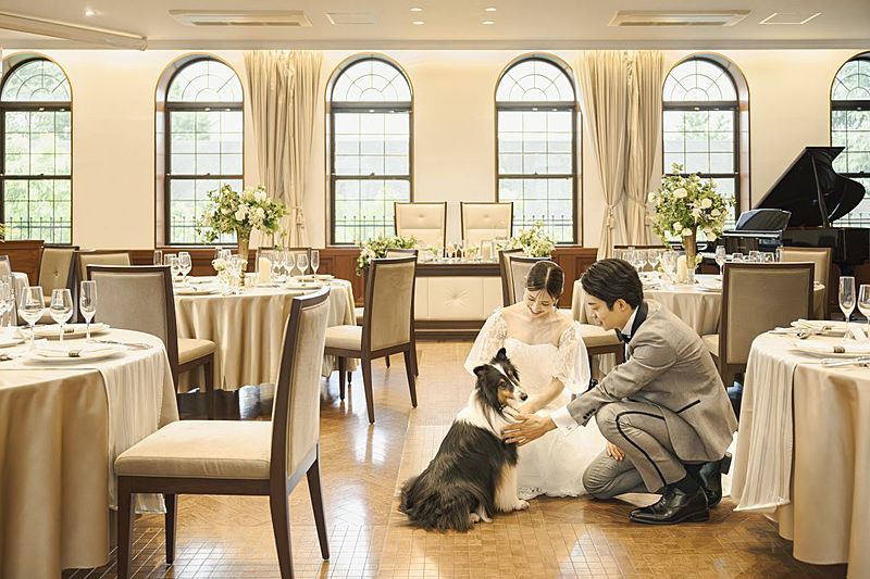 全館ペットOK、挙式・パーティーに参加が可能