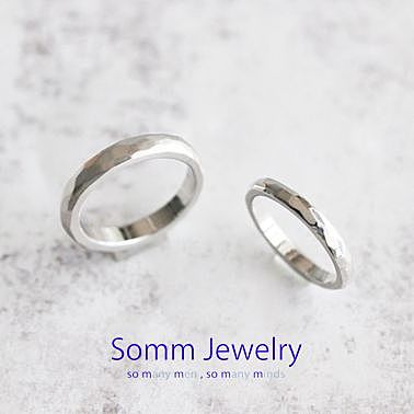 【結婚指輪】多角面_幅3.5&2.5mm_Pt900