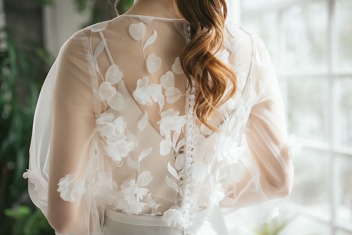 3D flower CHIFFON DRESS