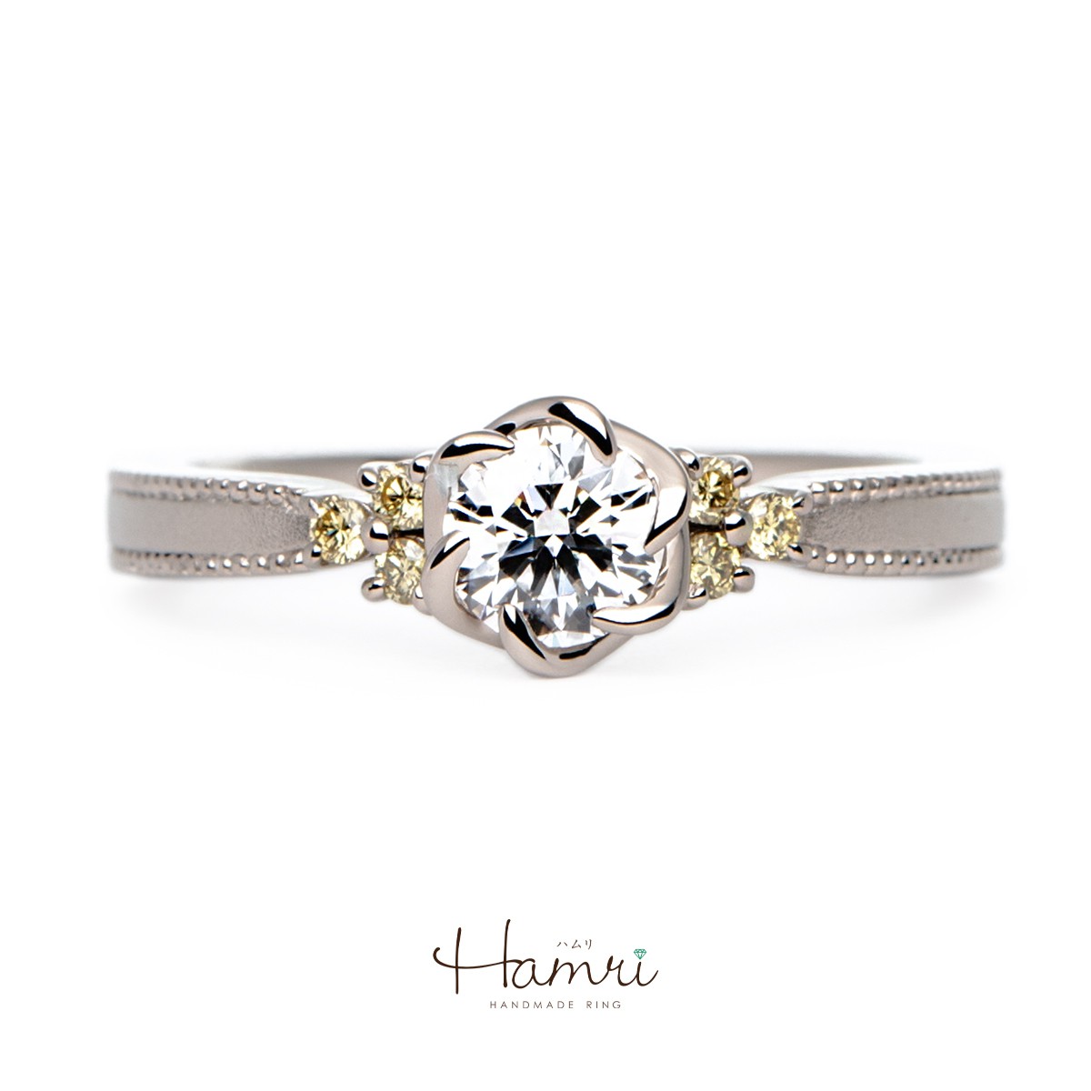 シャンパンゴールドの婚約指輪