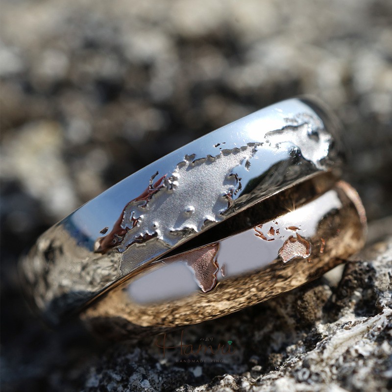 世界地図の結婚指輪