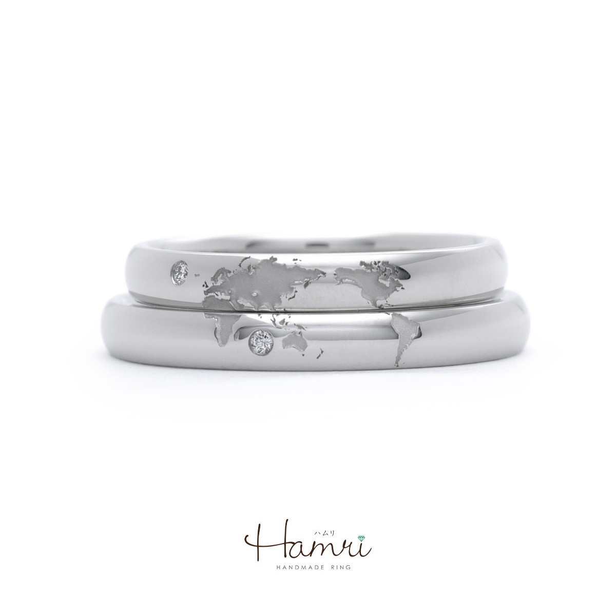 世界地図の結婚指輪