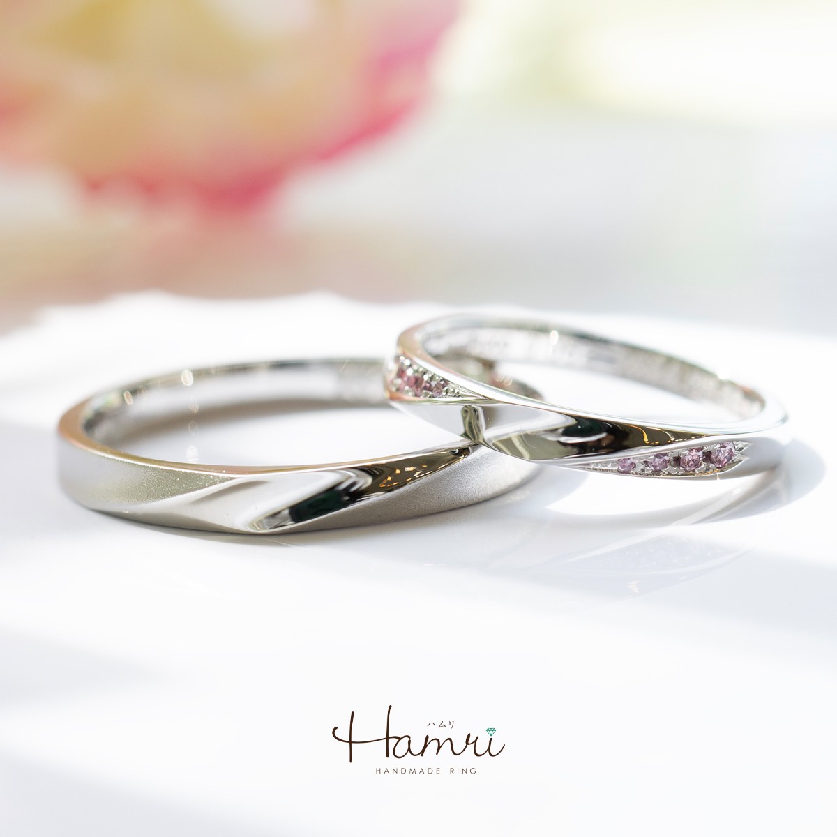 ピンクダイヤモンドの結婚指輪