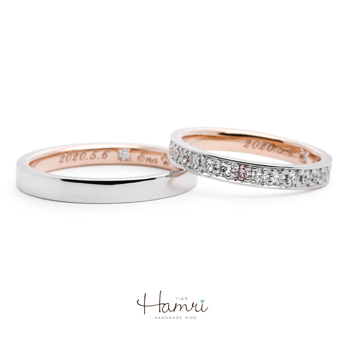 ピンクダイヤモンドの結婚指輪