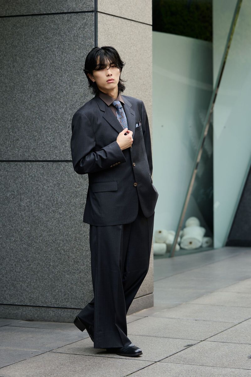 Extra Oversized Single/グレー×オレンジ